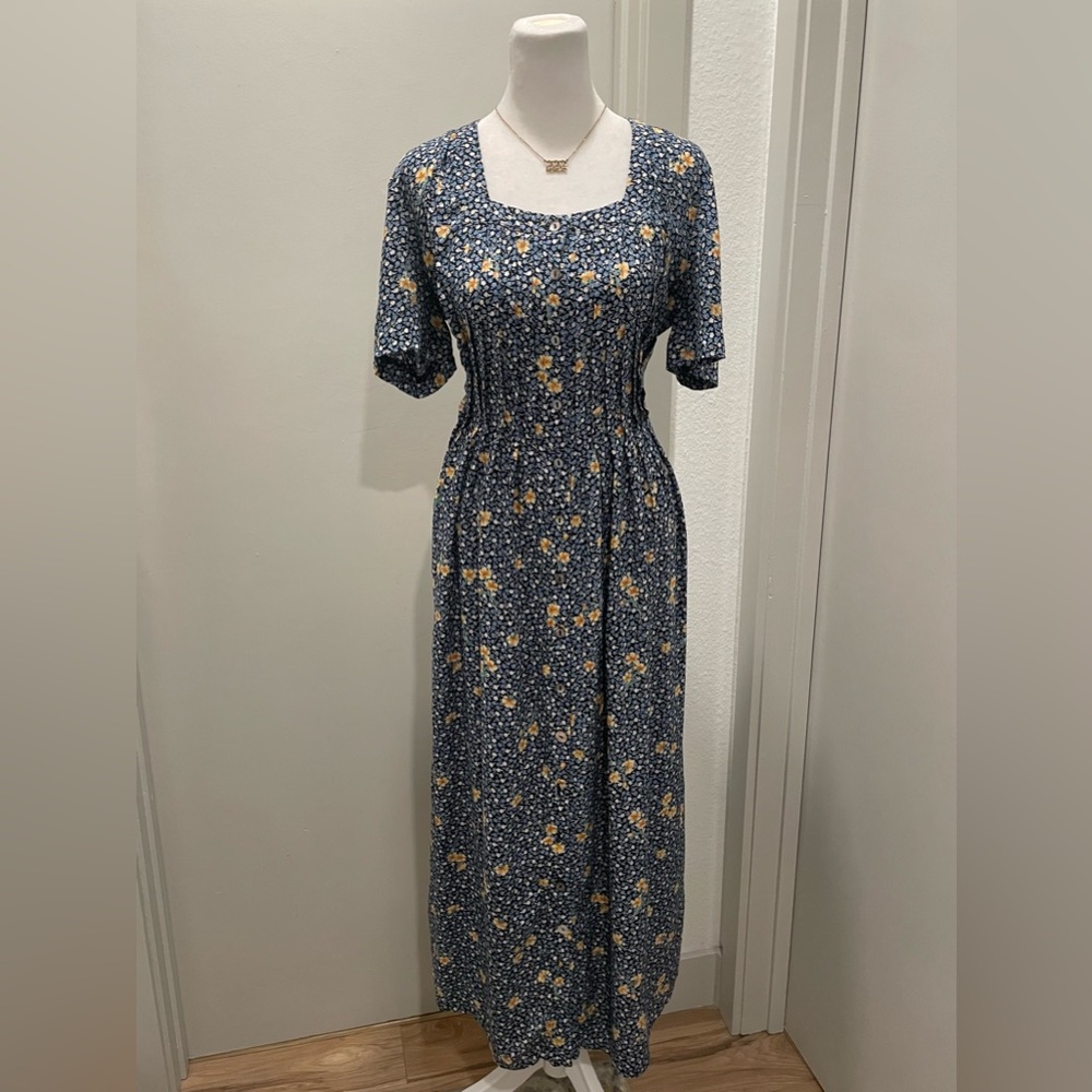 VTG 80s 90s Jessica Howard Cottagecore Floral Button-Down Maxi Dress - 10